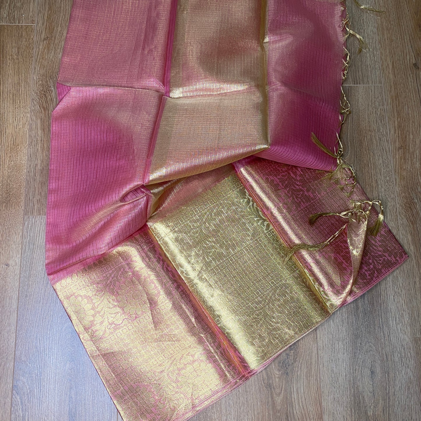 BANARASI SOFT NET TISSUE SAREE - Pink