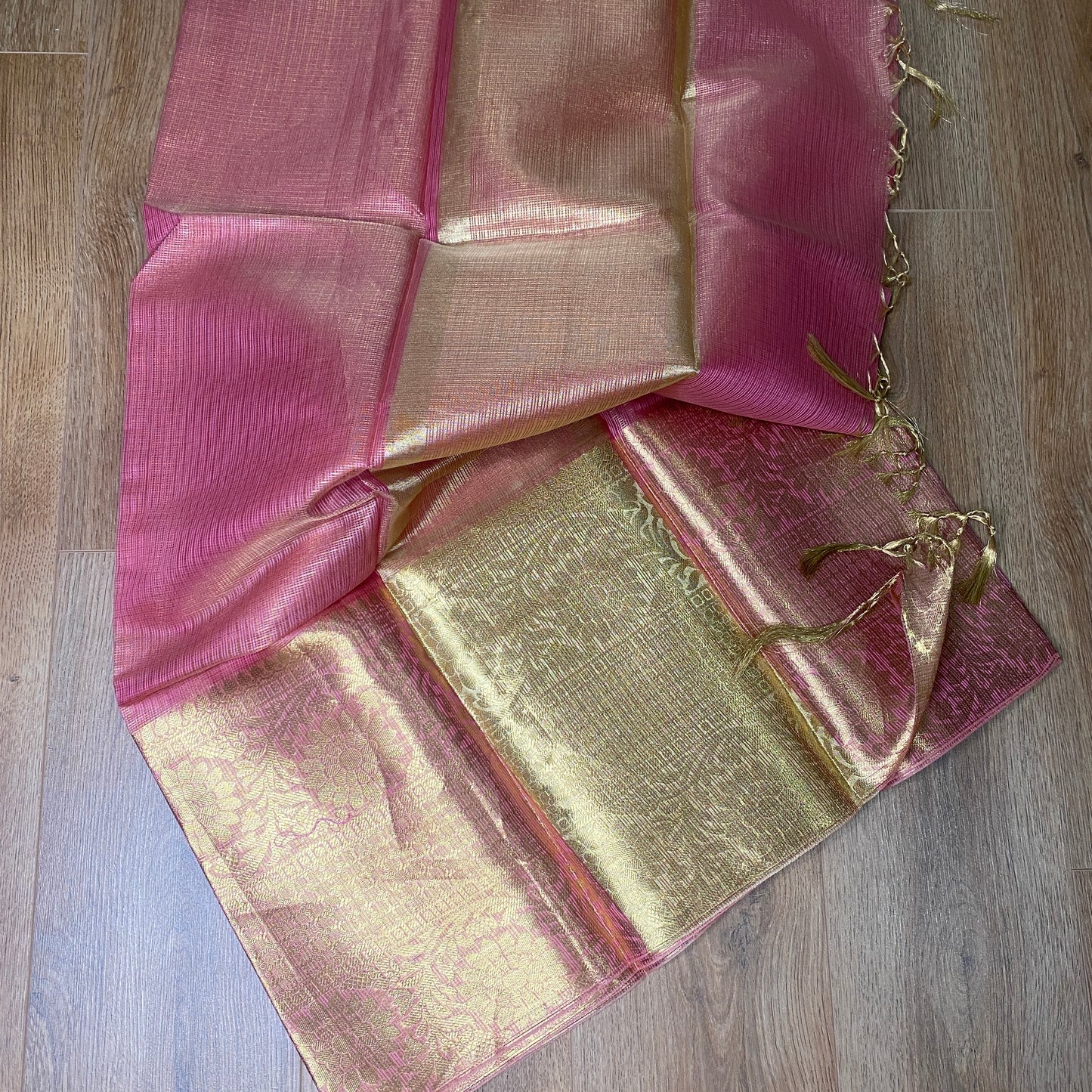 BANARASI SOFT NET TISSUE SAREE - Pink