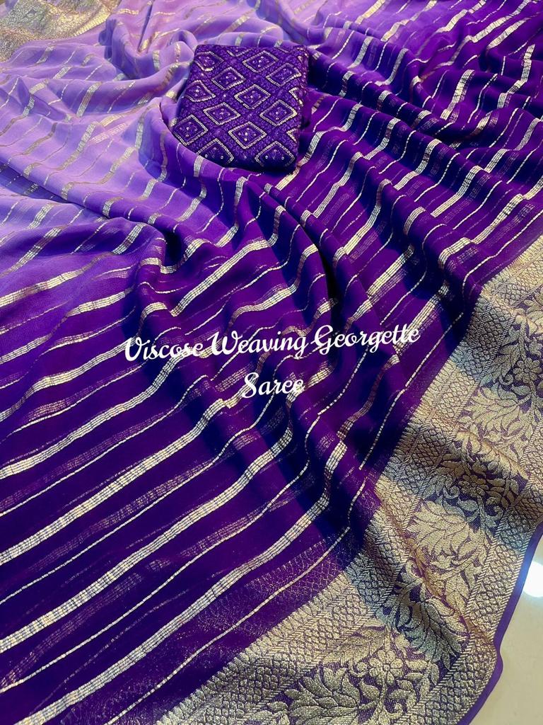 VISCOSE WEAVING GEORGETTE SAREE