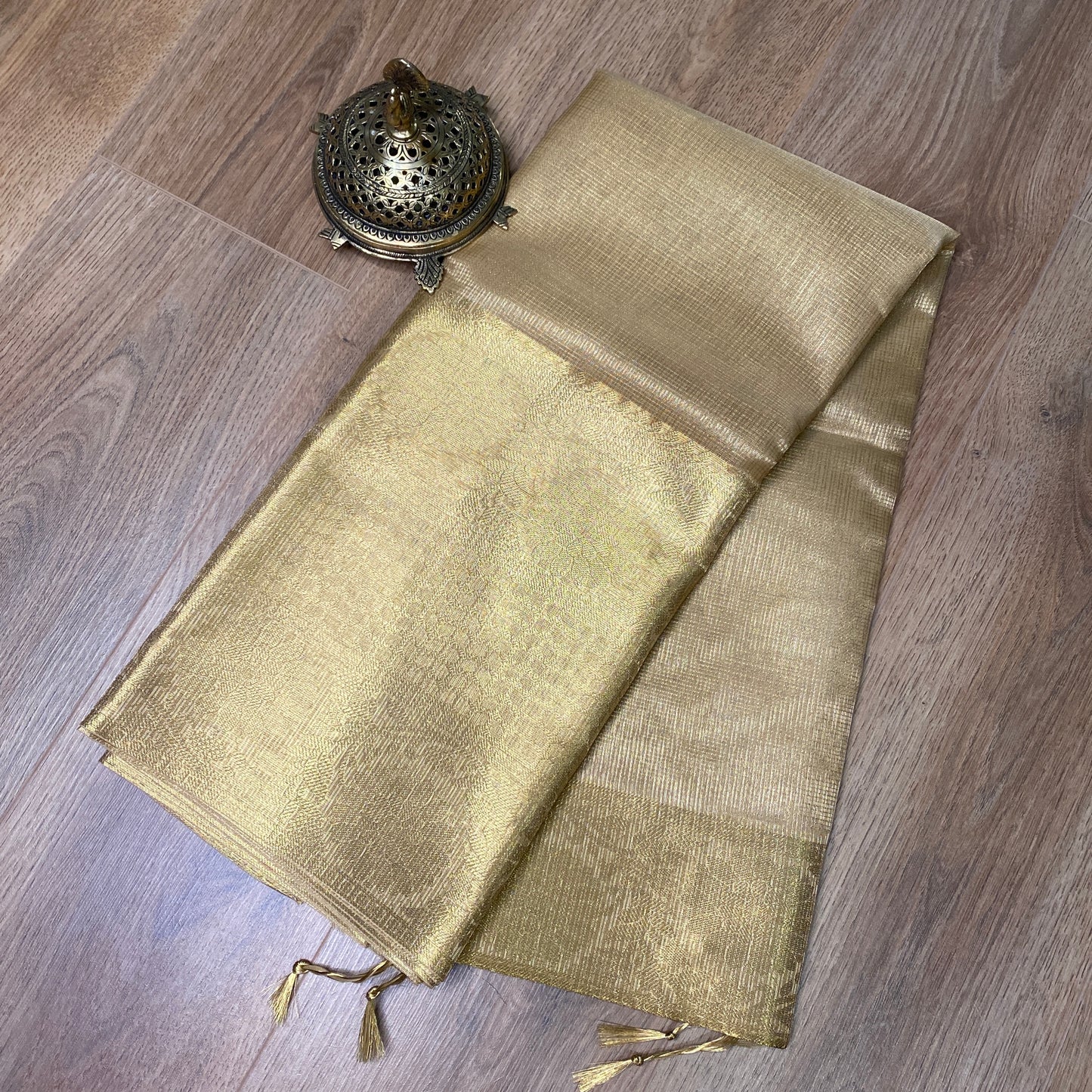 BANARASI SOFT NET TISSUE SAREE - Gold