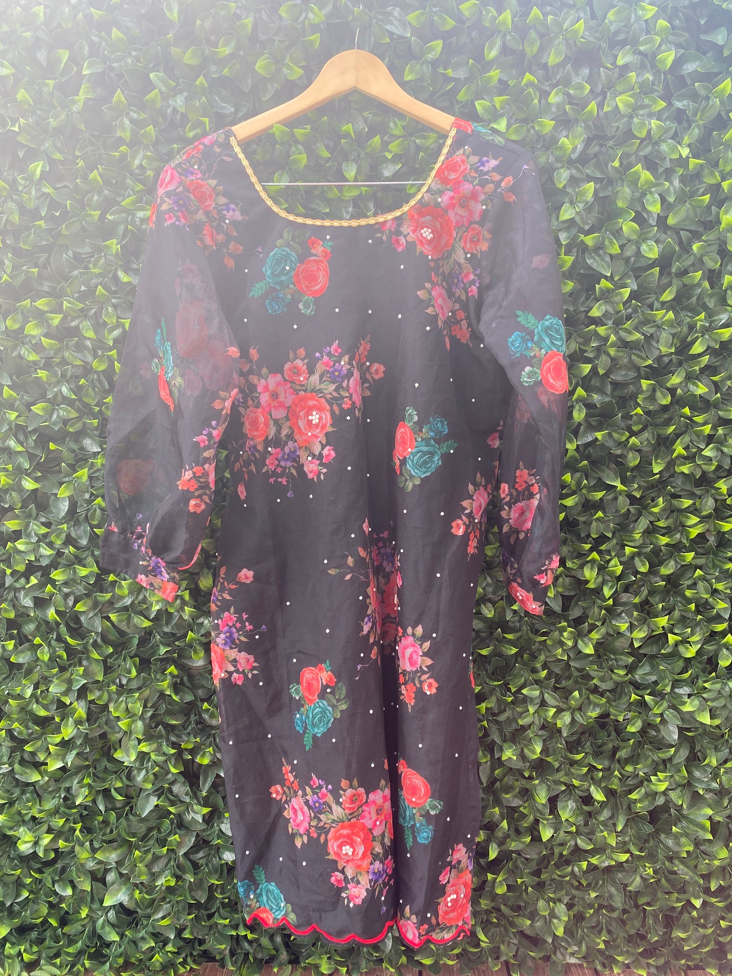 BLACK DESIGNER ORGANZA KURTA