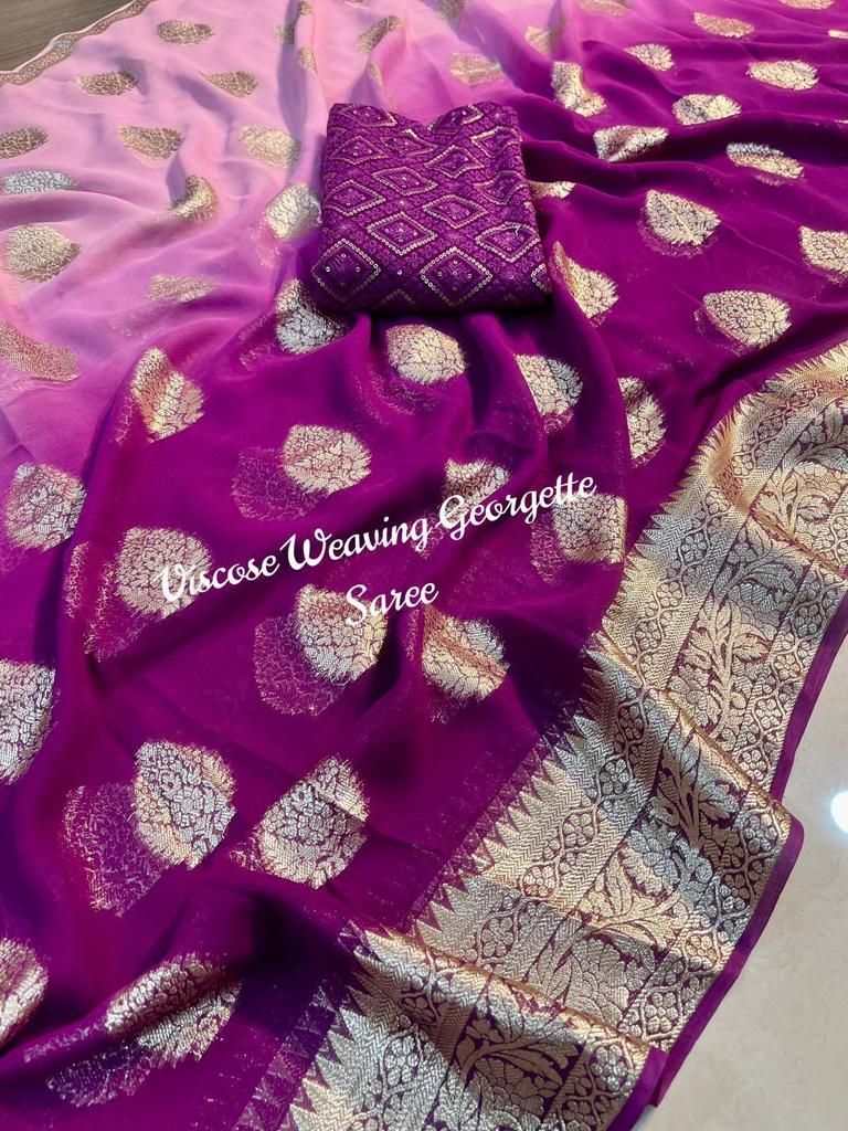 VISCOSE WEAVING GEORGETTE SAREE