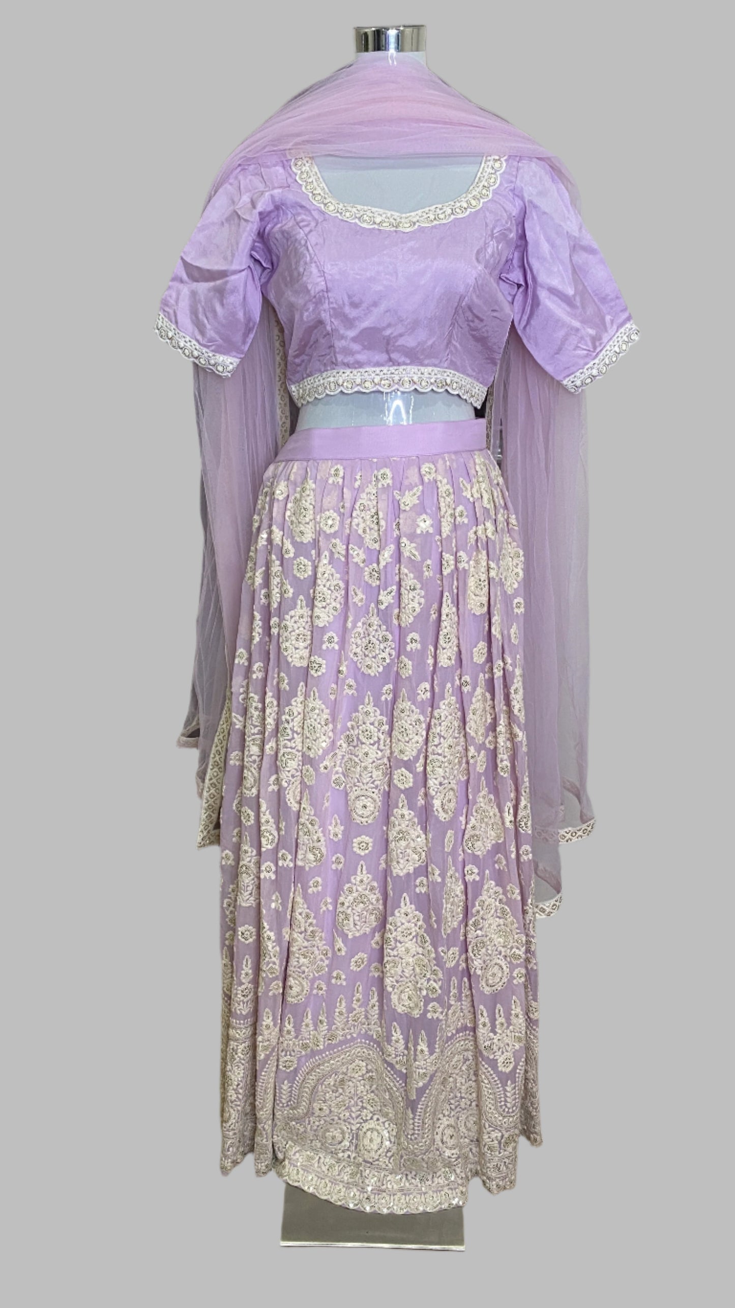 PURPLE THREAD WORK LEHENGA