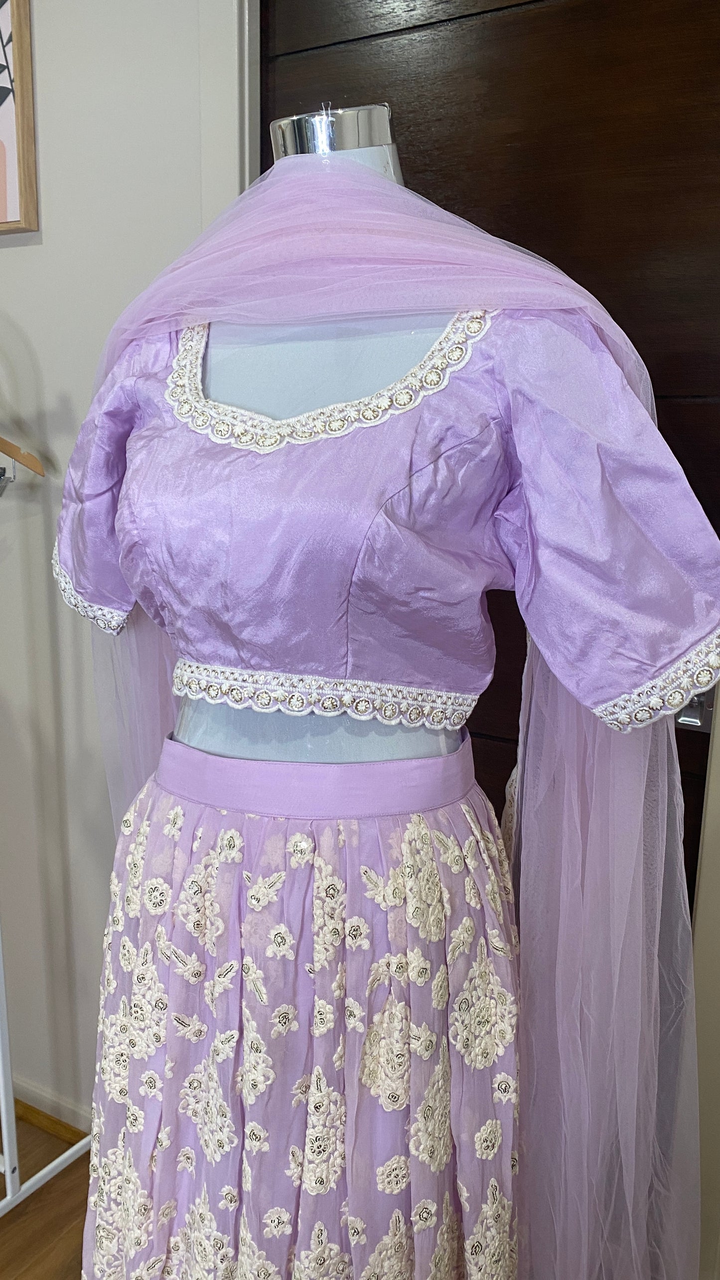PURPLE THREAD WORK LEHENGA