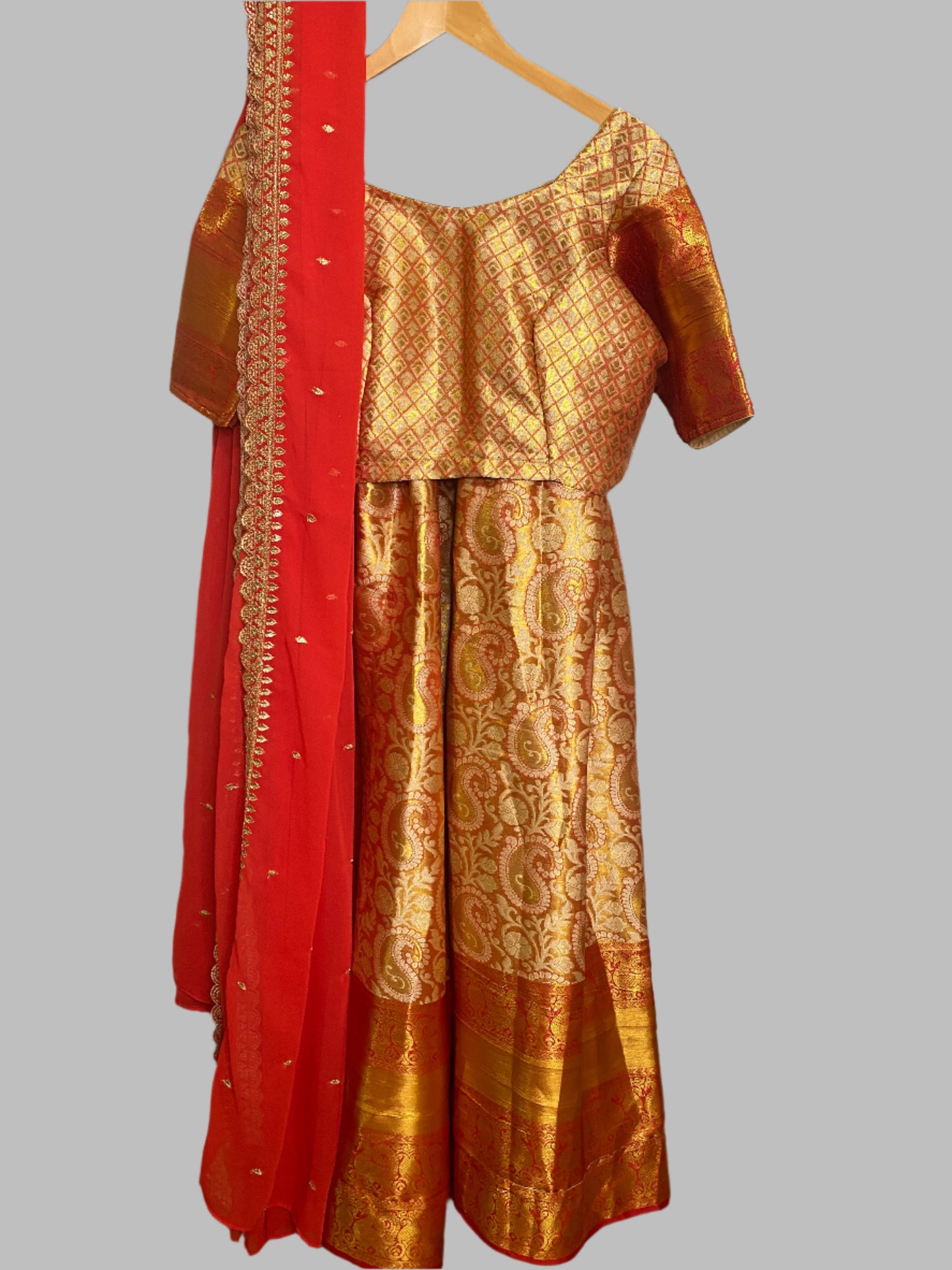 Semi Silk Traditional Half Saree
