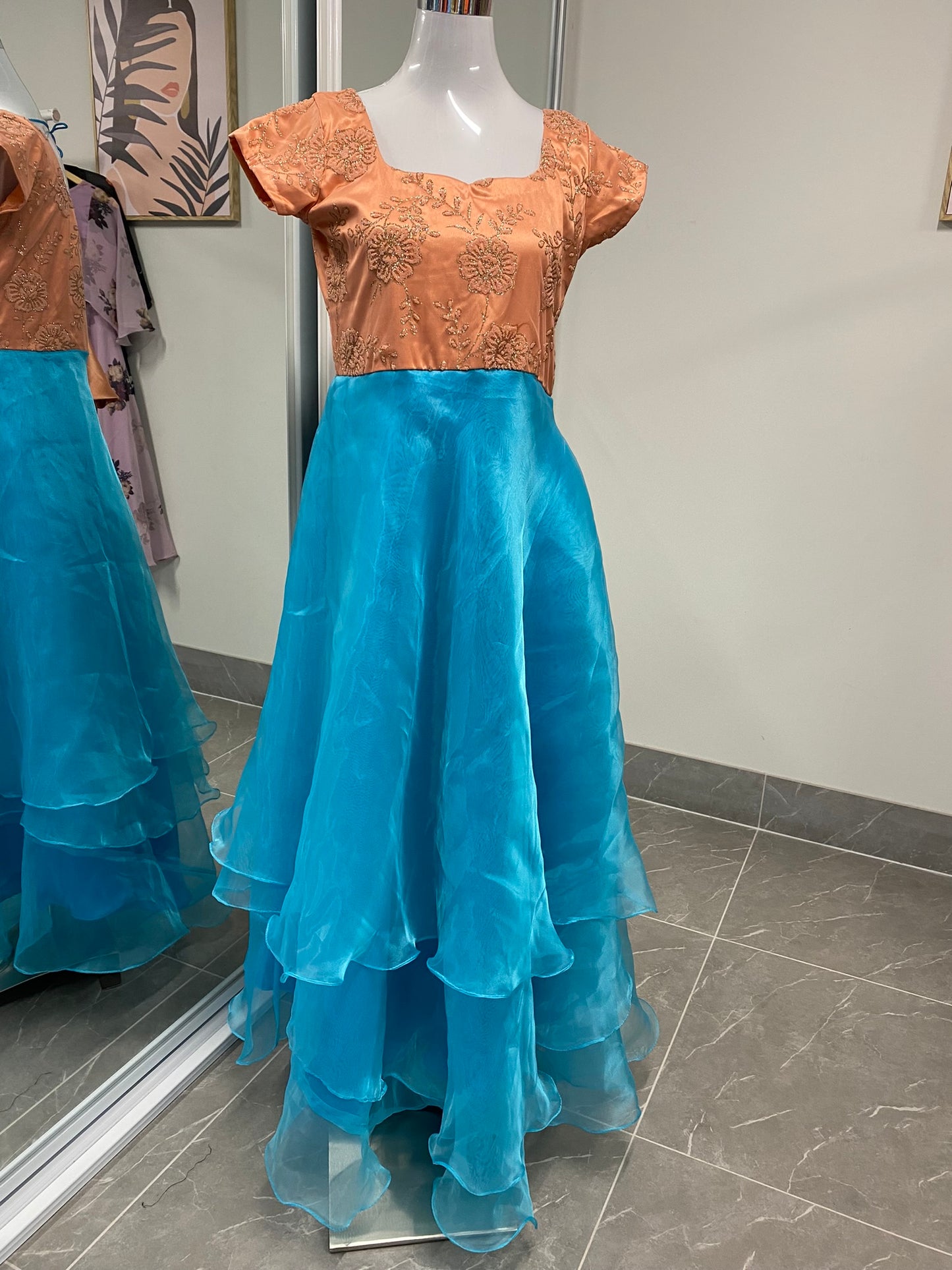 LAYERS LONG DRESS SKY BLUE