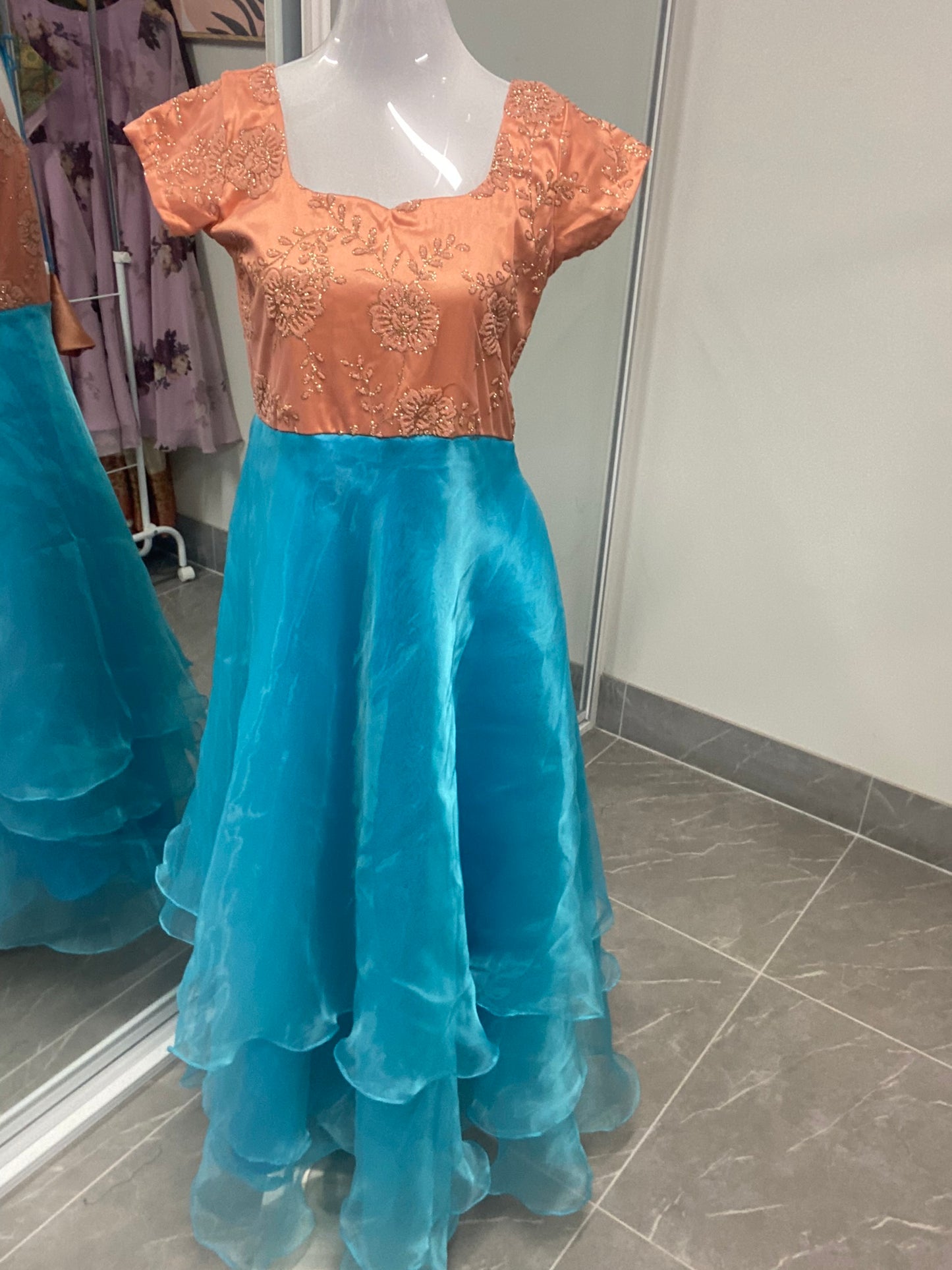 LAYERS LONG DRESS SKY BLUE