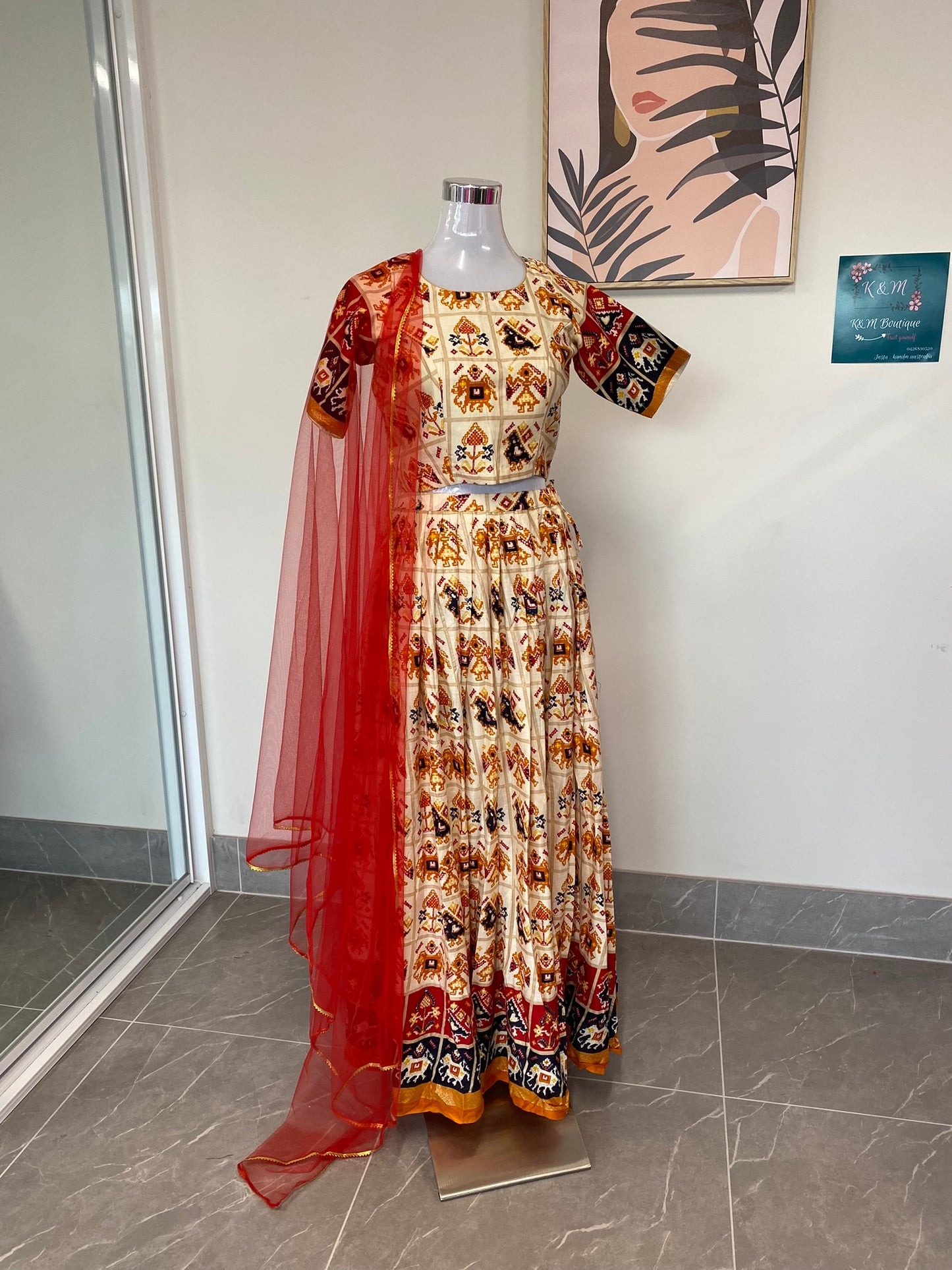 PATOLA Crop Top Lehanga
