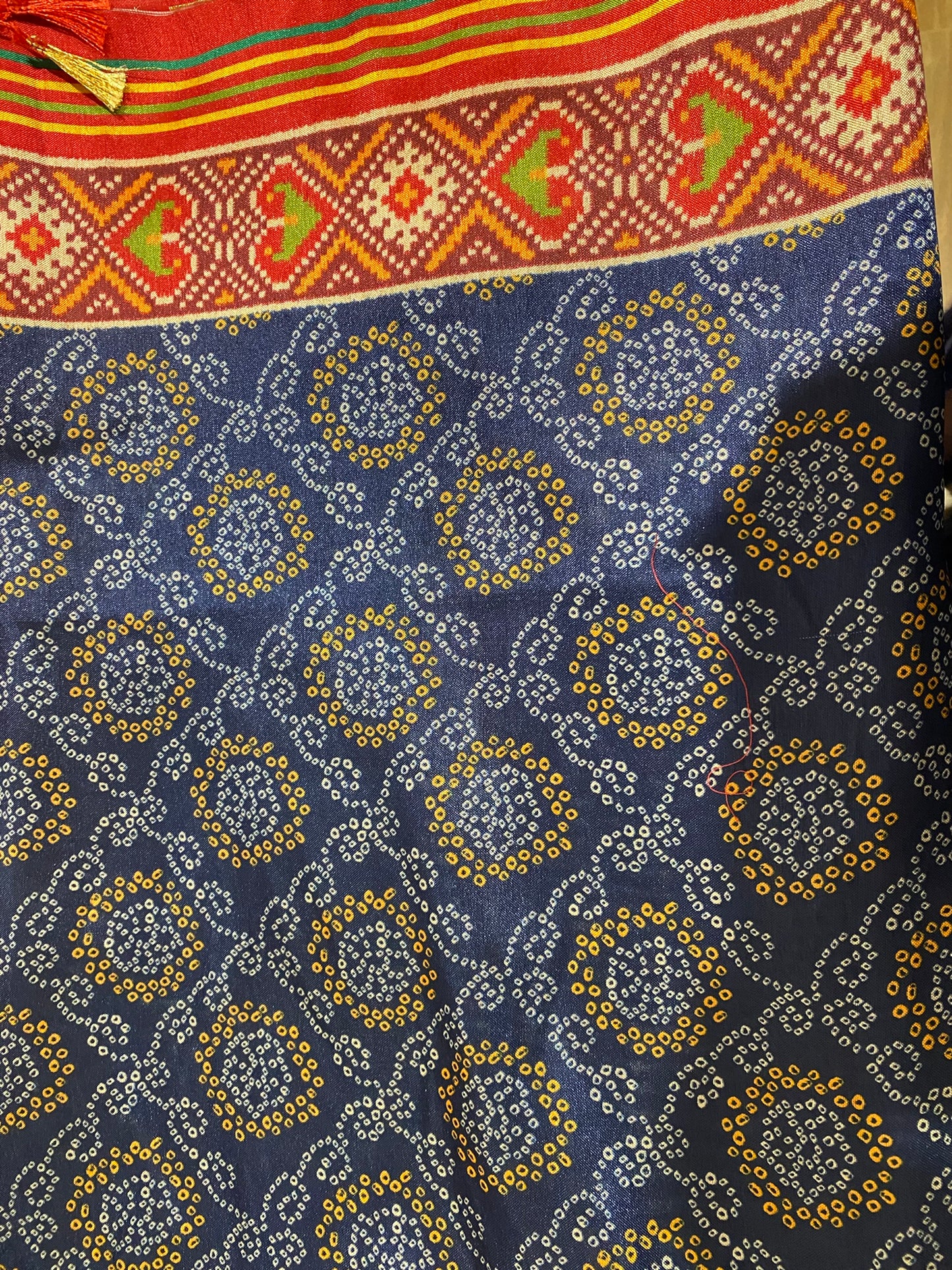 IKKAT ON BANDHINI TUSSAR SILK SAREE
