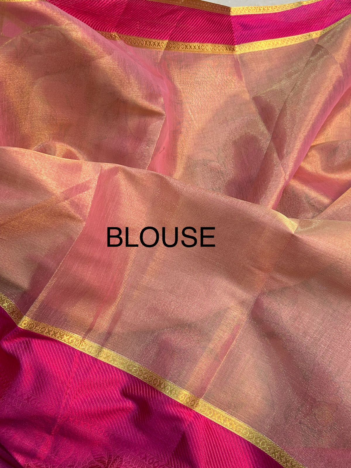 BANARASI PINK ZARI TISSUE SAREE