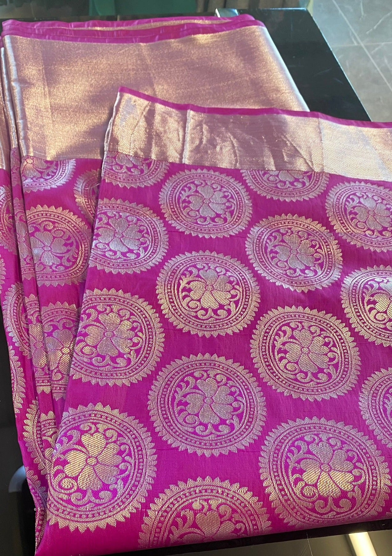 Fancy Silk Silver Zari Saree - Purple