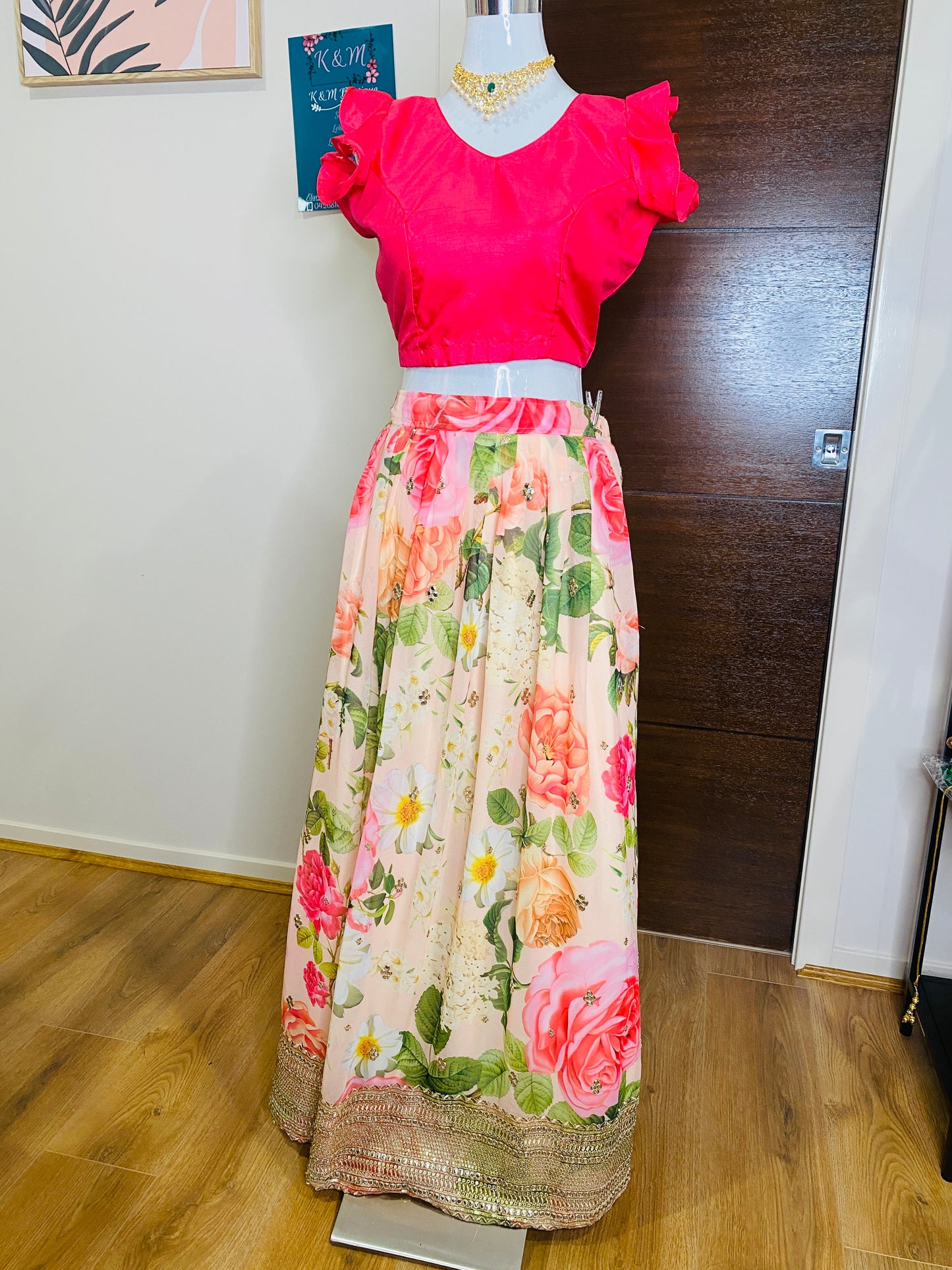 FLORAL CROP TOP LEHENGA