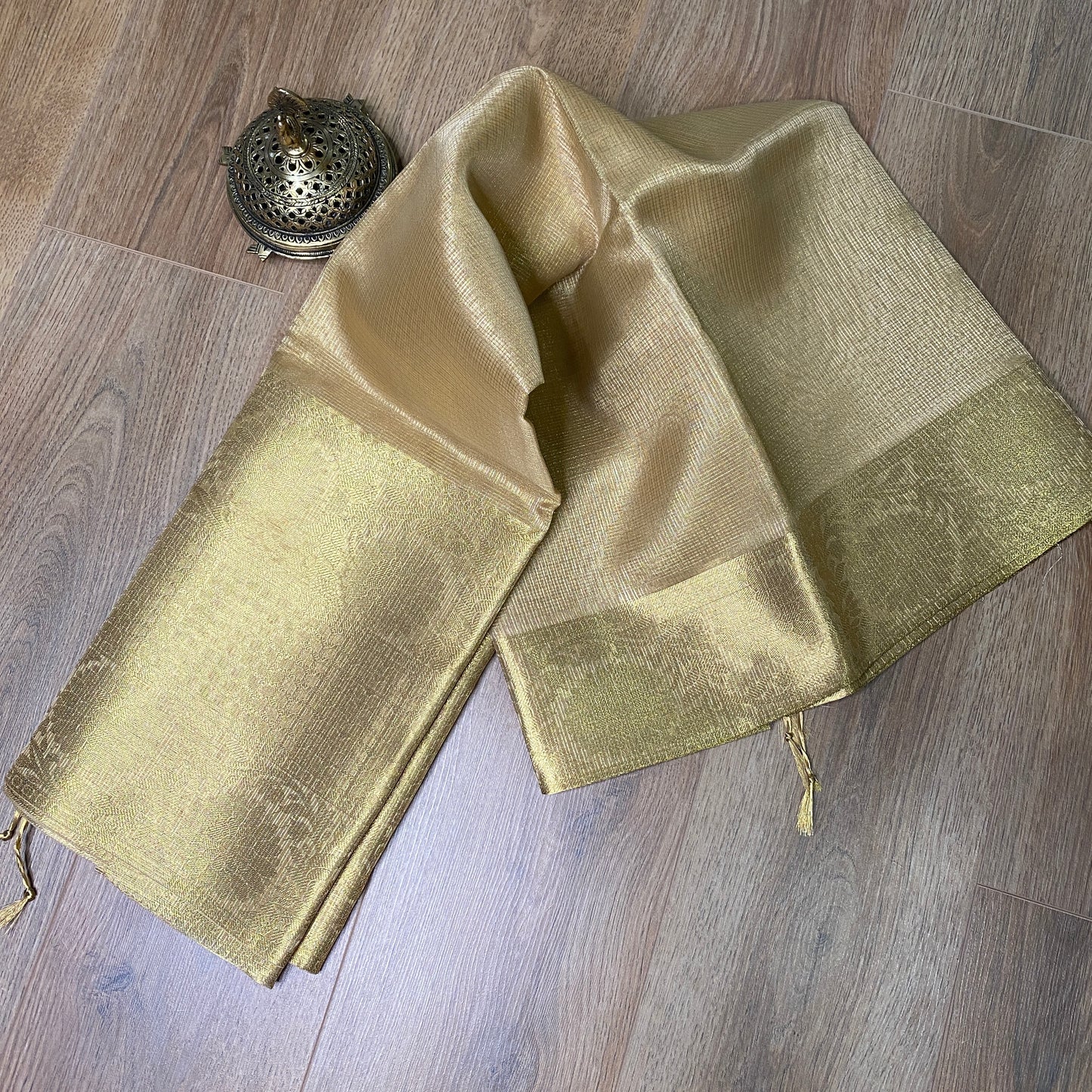 BANARASI SOFT NET TISSUE SAREE - Gold