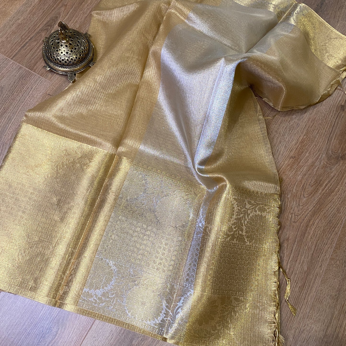 BANARASI SOFT NET TISSUE SAREE - Gold