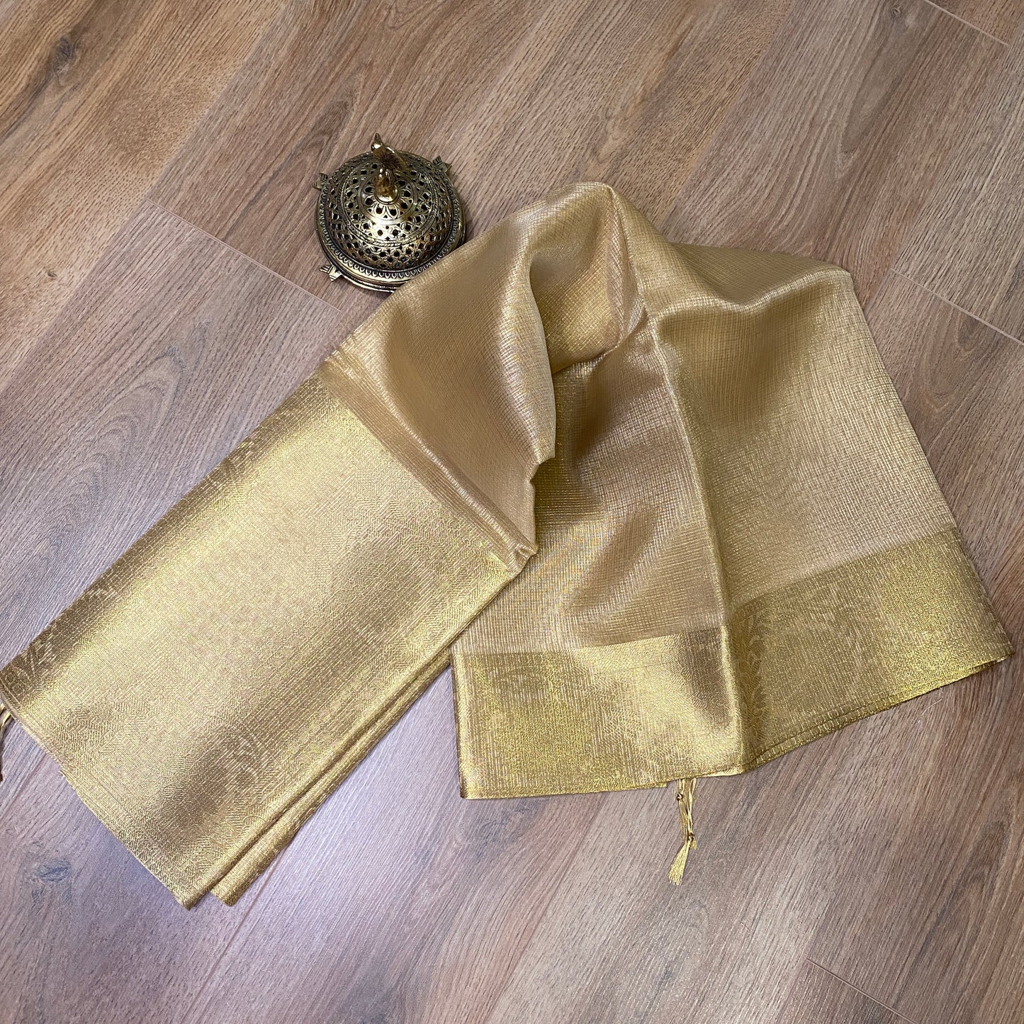 BANARASI SOFT NET TISSUE SAREE - Gold