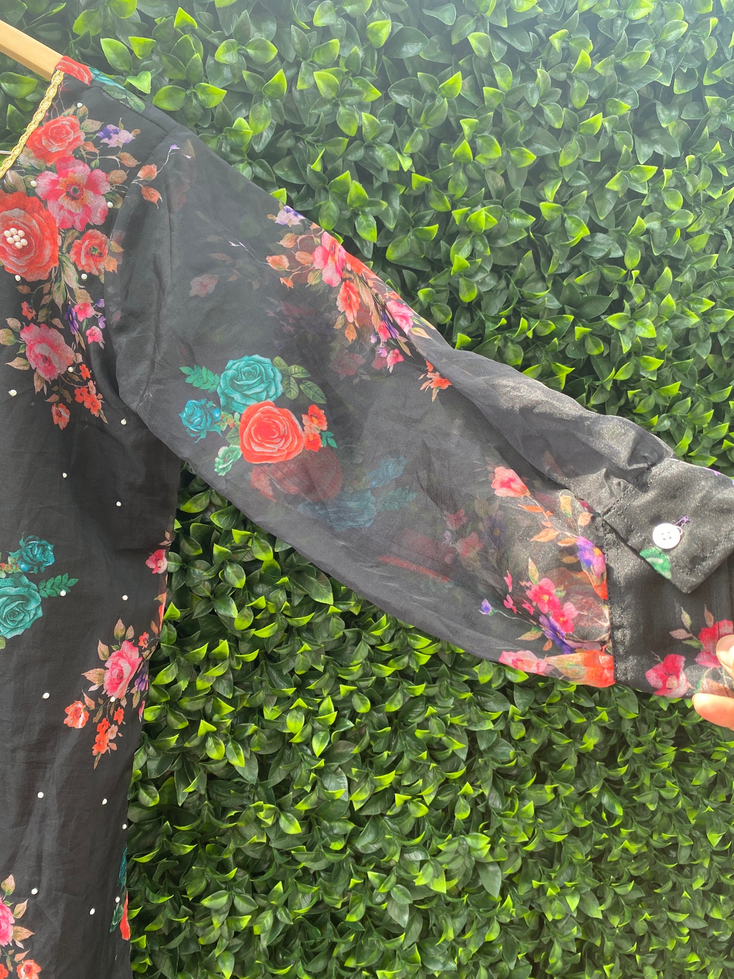 BLACK DESIGNER ORGANZA KURTA