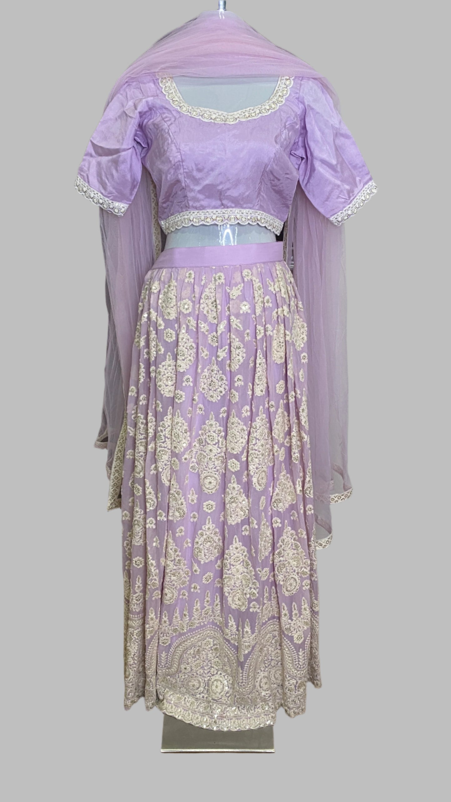PURPLE THREAD WORK LEHENGA