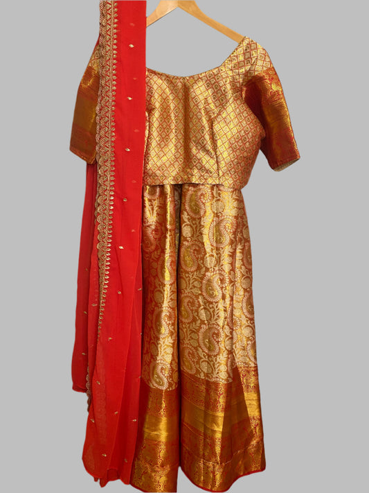 Semi Silk Traditional Half Saree