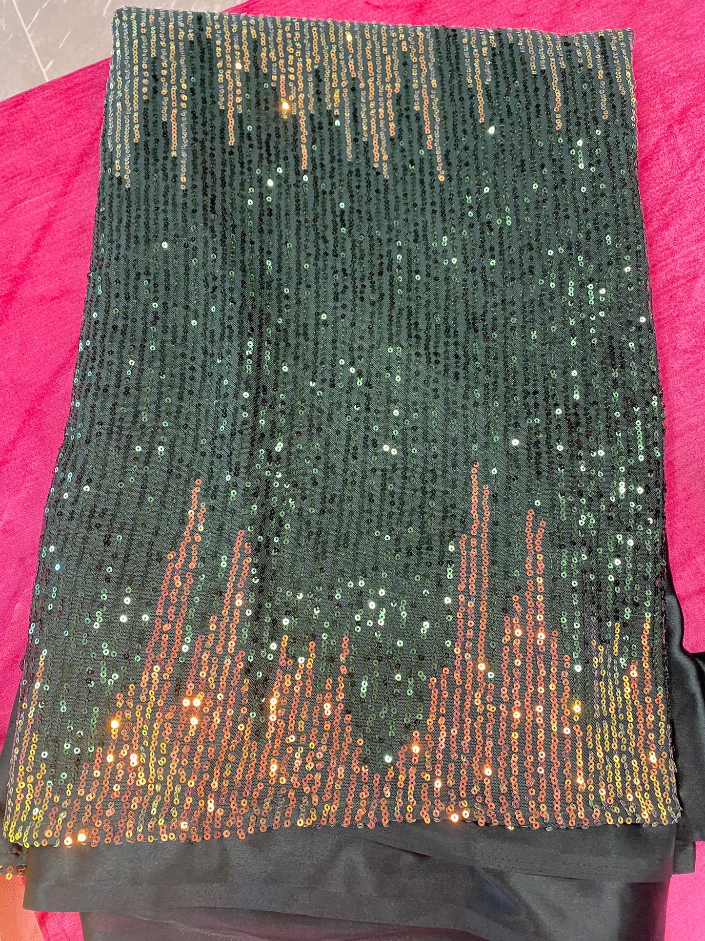 Sequence Saree Green